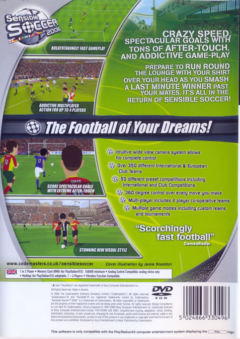 Sensible Soccer 2006 — Box back