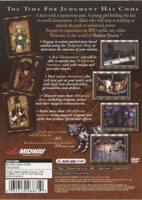 Shadow Hearts — Box back