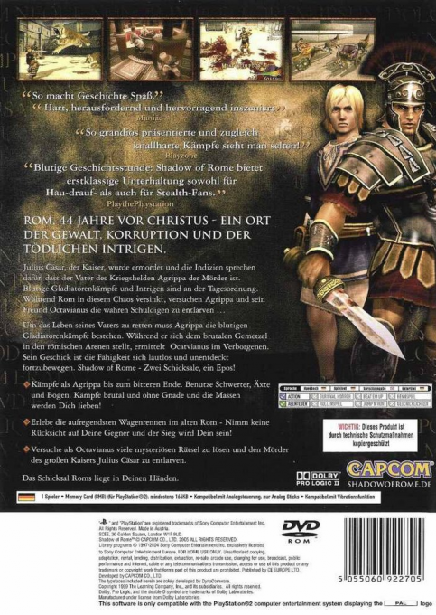 Shadow of Rome — Box back