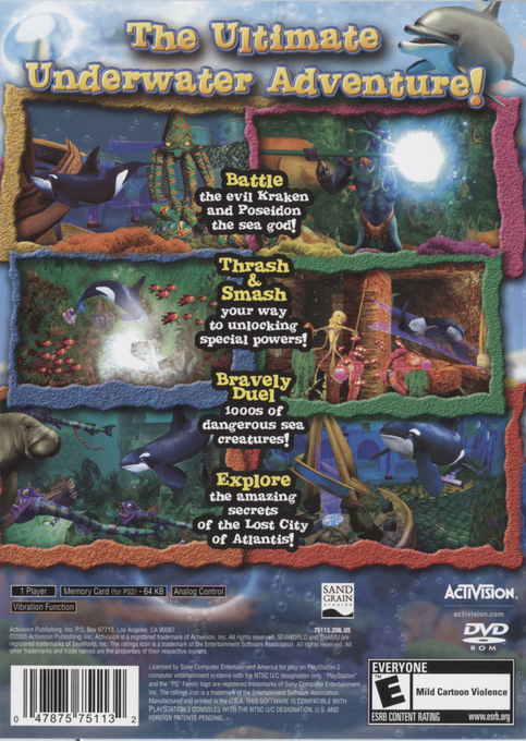 Shamu's Deep Sea Adventures — Box back