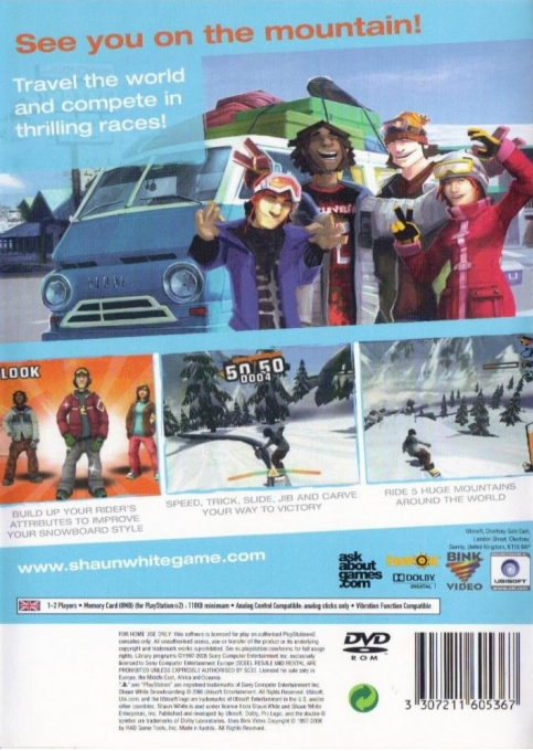 Shaun White Snowboarding — Box back