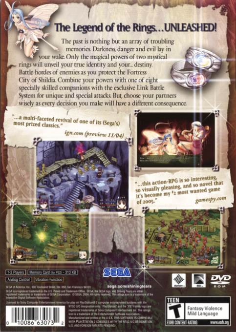 Shining Tears — Box back