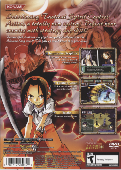 Shonen Jump's Shaman King : Power of Spirit — Box back