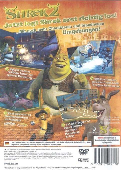 Shrek 2 — Box back
