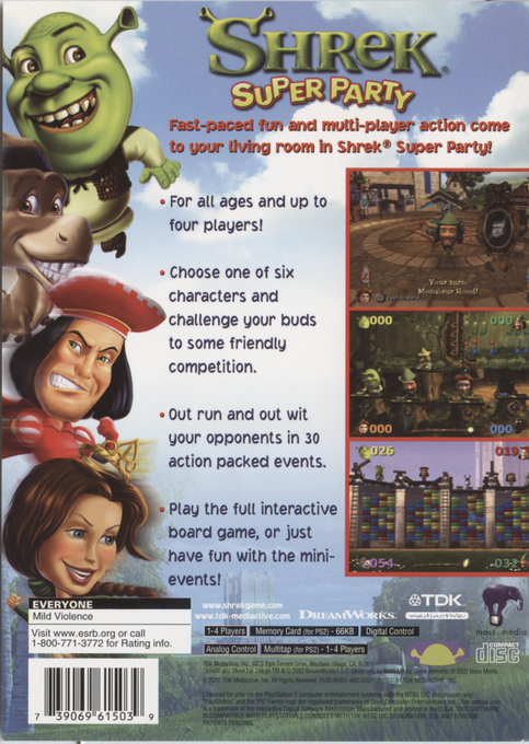 Shrek : Super Party — Box back