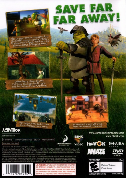 Shrek the Third — Box back