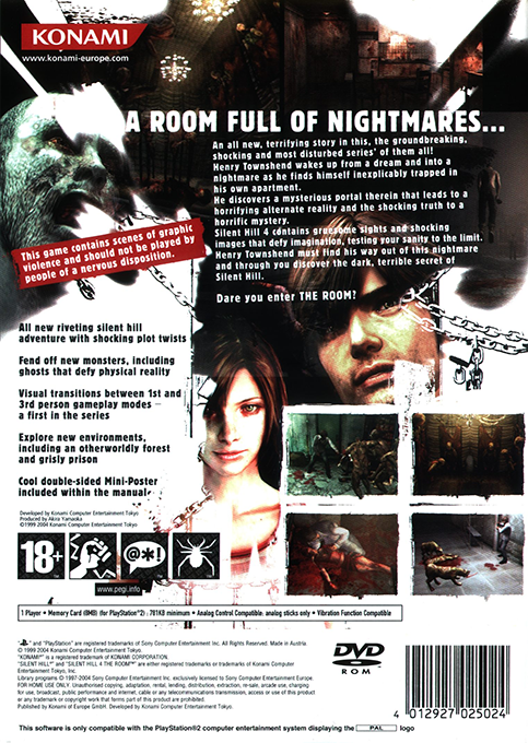 Silent Hill 4 : The Room — Box back