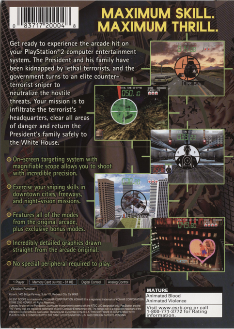 Silent Scope — Box back