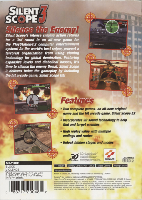 Silent Scope 3 — Box back