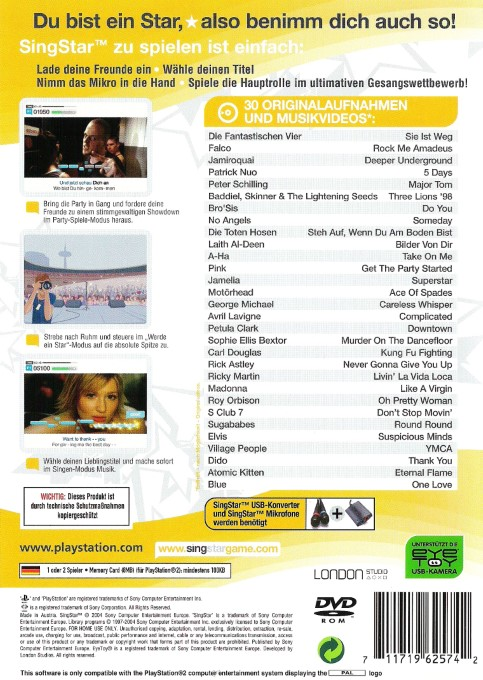 SingStar — Box back