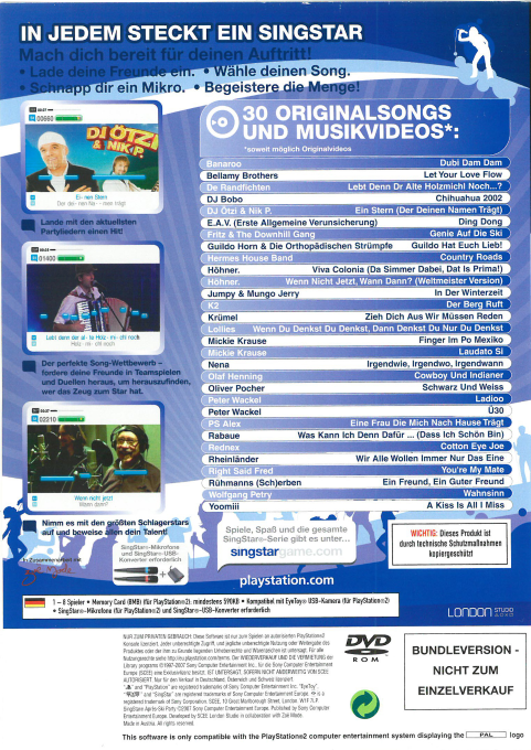 SingStar Apres-Ski Party — Box back