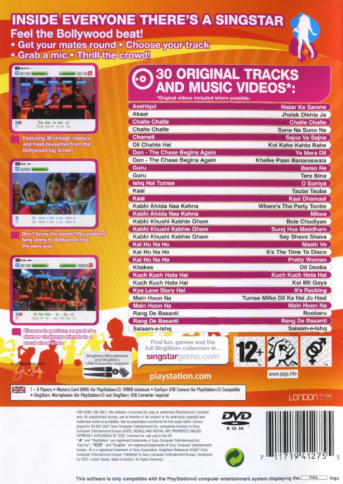 SingStar Bollywood — Box back