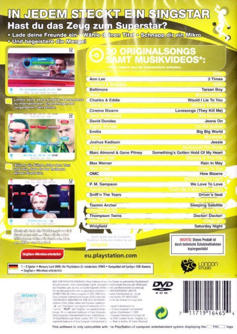 SingStar Chartbreaker — Box back