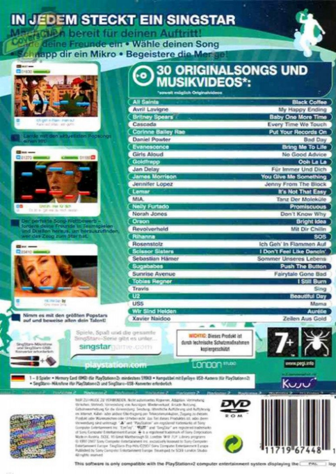 SingStar Pop Hits — Box back