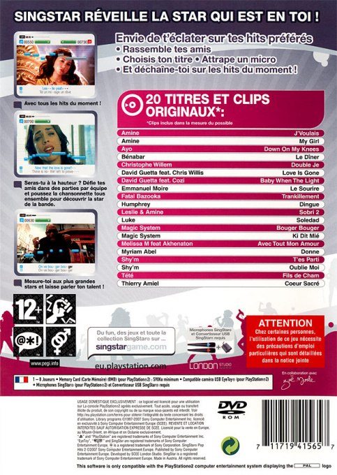 SingStar Pop Hits 2 — Box back