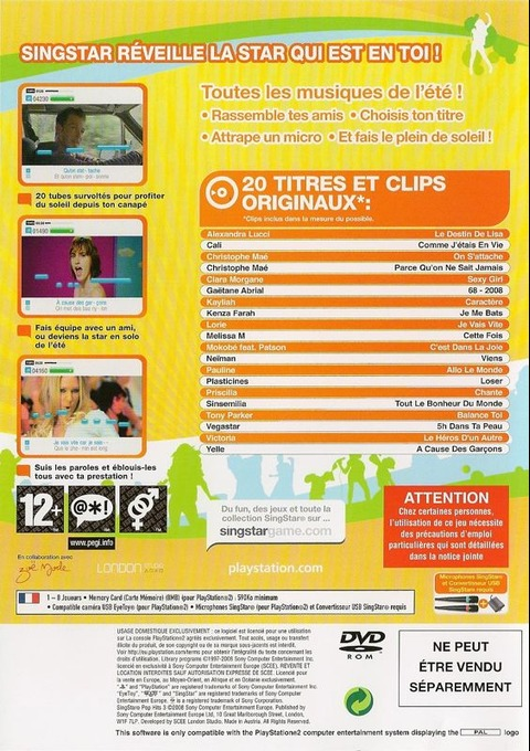 SingStar Pop Hits 3 — Box back