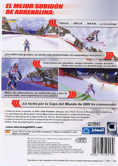 Ski Racing 2005 — Box back