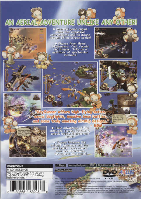 Sky Gunner — Box back