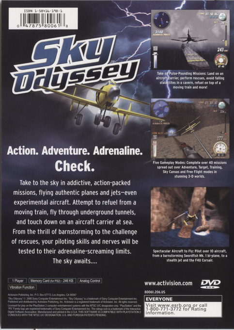 Sky Odyssey — Box back