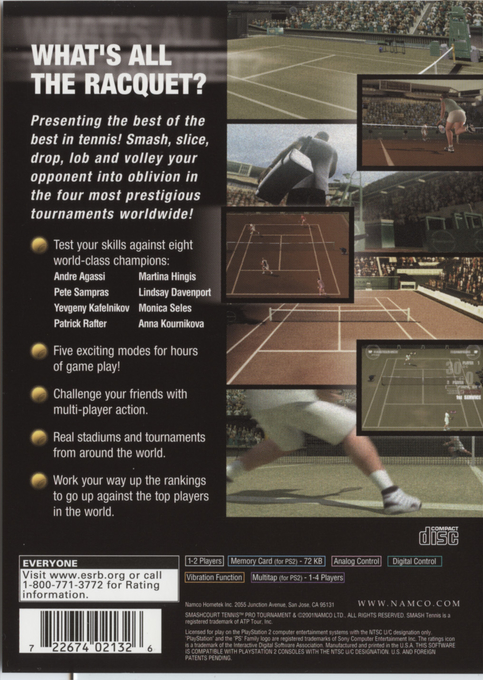 Smash Court Tennis : Pro Tournament — Box back