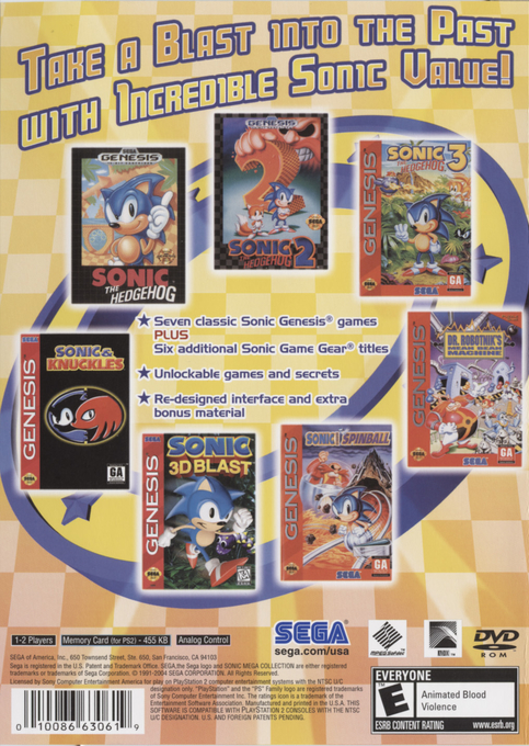 Sonic Mega Collection Plus — Box back