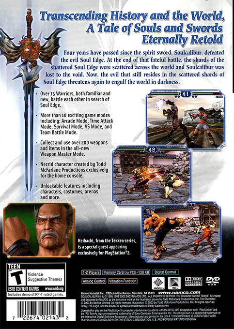 Soulcalibur II — Box back