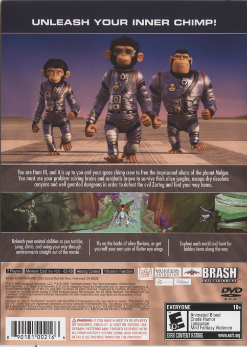 Space Chimps — Box back
