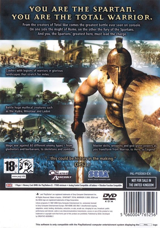 Spartan : Total Warrior — Box back