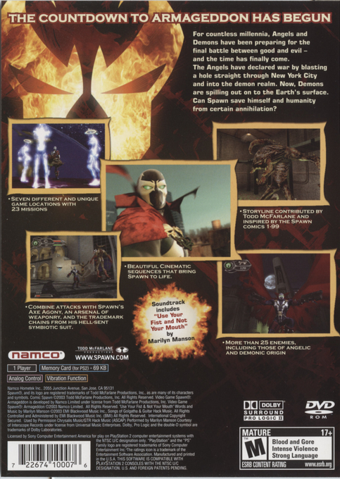 Spawn : Armageddon — Box back