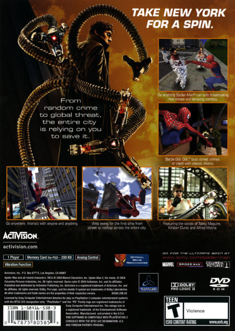 Spider-Man 2 — Box back