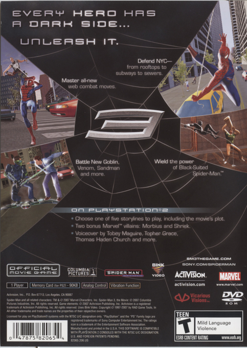 Spider-Man 3 — Box back