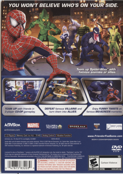 Spider-Man : Friend or Foe — Box back