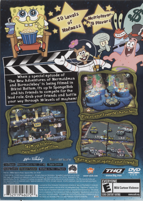 SpongeBob SquarePants : Lights, Camera, Pants! — Box back