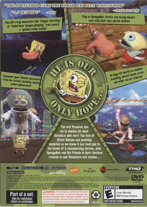SpongeBob SquarePants in : Battle for Bikini Bottom — Box back