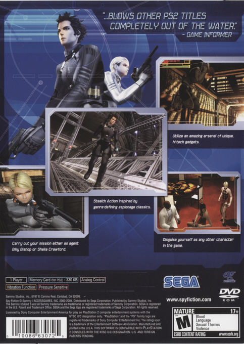 Spy Fiction — Box back