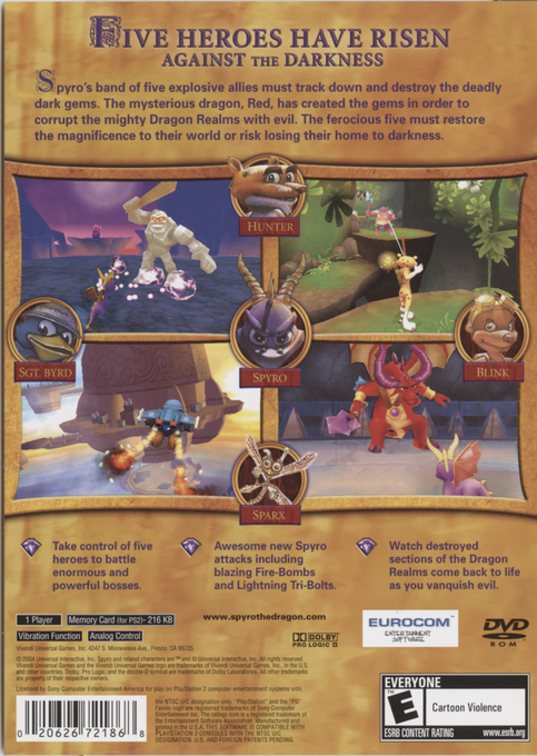 Spyro : A Hero's Tail — Box back