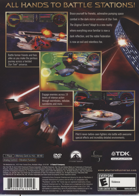 Star Trek : Shattered Universe — Box back