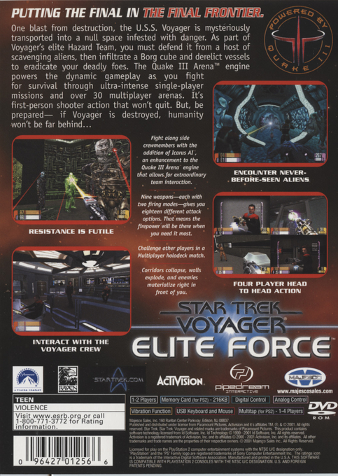 Star Trek : Voyager, Elite Force — Box back