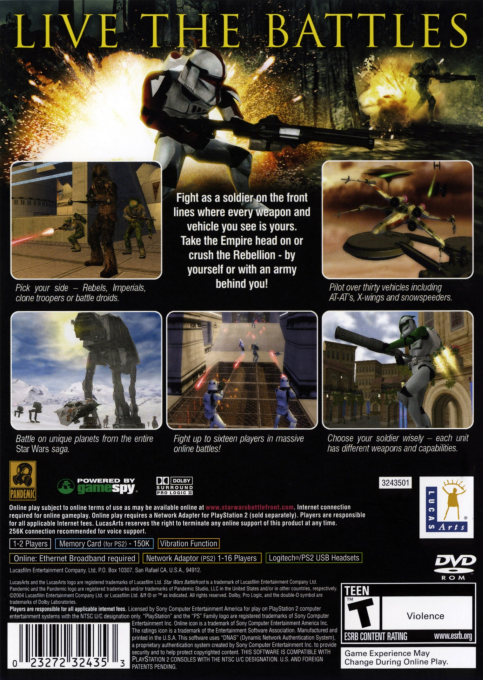 Star Wars : Battlefront — Box back