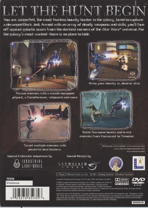 Star Wars : Bounty Hunter — Box back