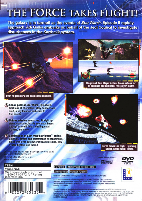 Star Wars : Jedi Starfighter — Box back