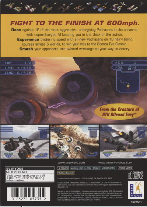 Star Wars : Racer Revenge — Box back