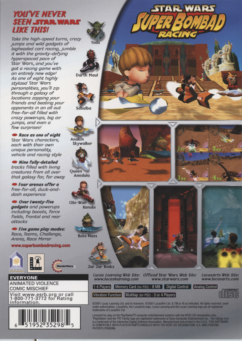Star Wars : Super Bombad Racing — Box back