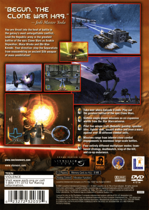 Star Wars : The Clone Wars — Box back