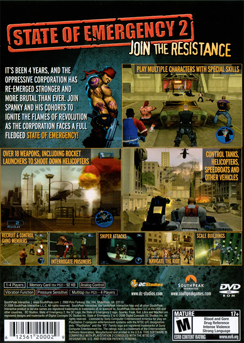 State of Emergency 2 — Box back