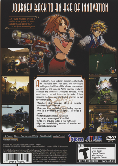 Steambot Chronicles — Box back
