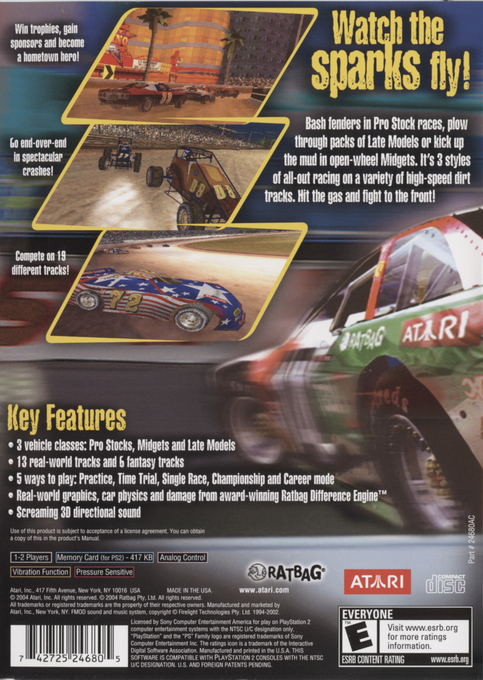 Stock Car Speedway — Box back