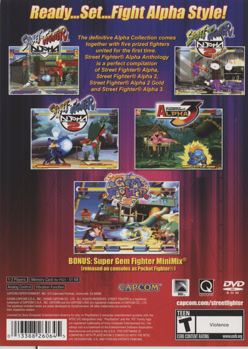 Street Fighter Alpha Anthology — Box back