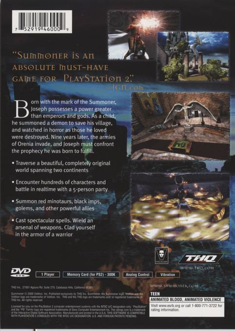 Summoner — Box back