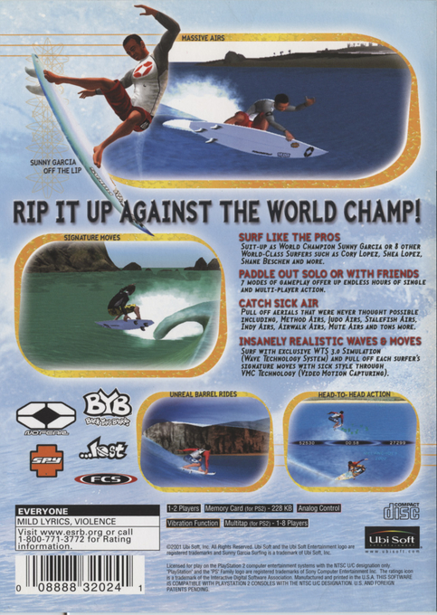 Sunny Garcia Surfing — Box back
